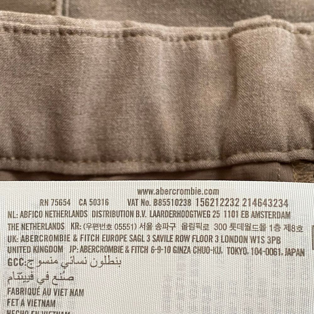 Abercrombie Fitch Sloane High Rise Tailored Wide Leg Pant Womens 12 Tan Cargo - Picture 13 of 13